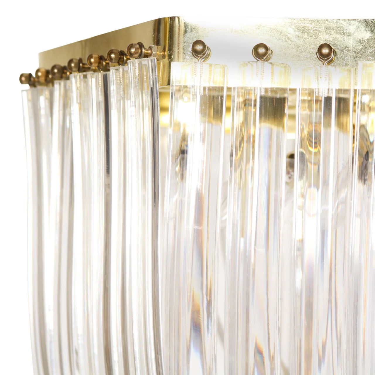 Vintage Hollywood Regency Brass Gold Lucite Ribbon Loop Carlo Nason Style Chandelier - Image 6