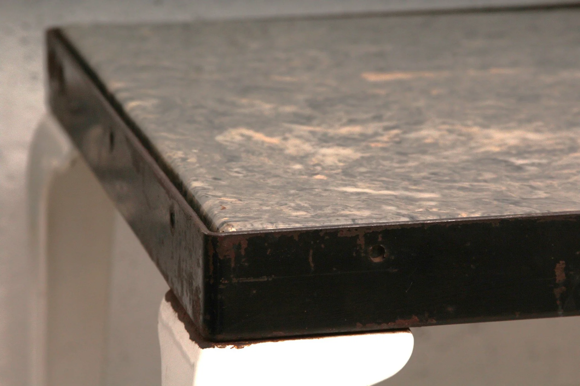 Vintage Industrial Marble & Iron Indoor Outdoor Coffee Table - Image 4