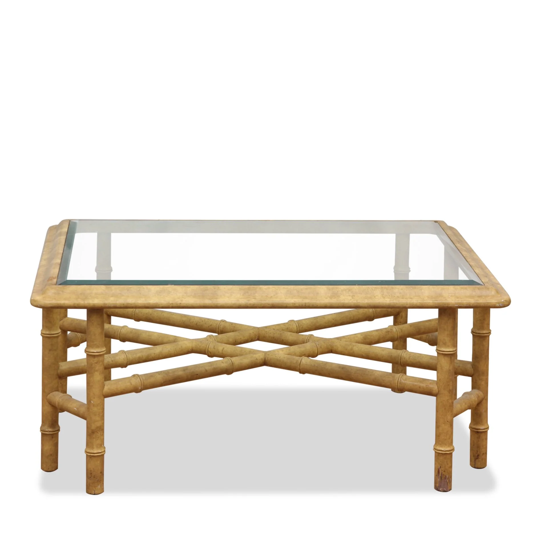 Vintage John Widdicomb Faux Bamboo Coffee Table - Image 3