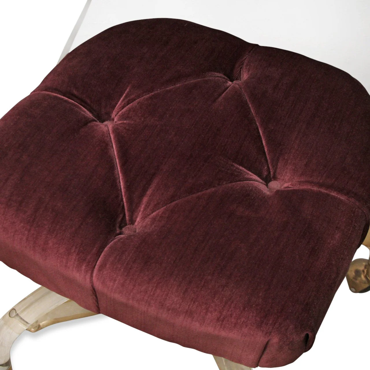 Vintage MCM Hill MFG Lucite and Brass Slipper Chair with Wheels Attributed to Charles Hollis Jones - Image 3