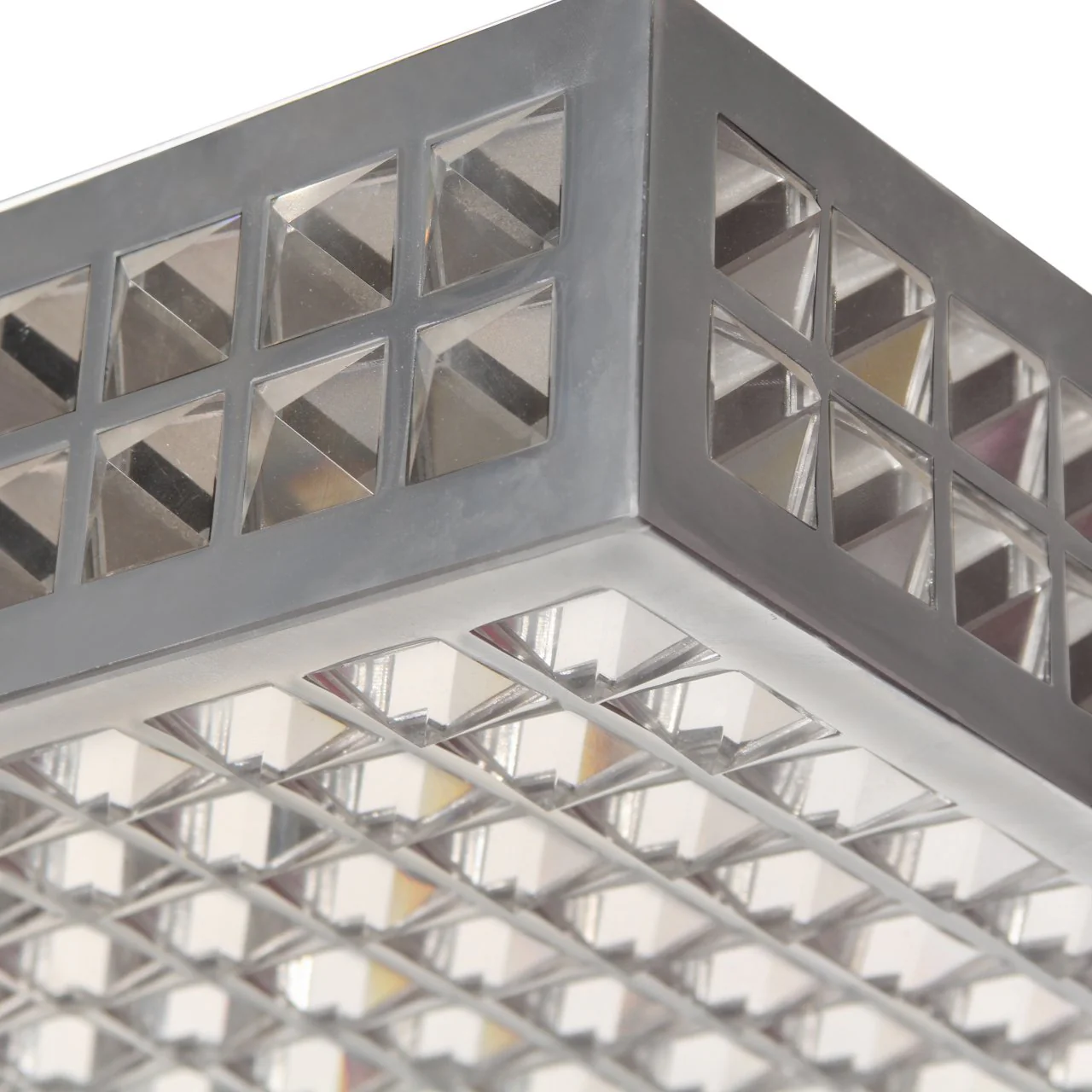 Vintage Modern Chrome and Crystal Flushmount - Image 4