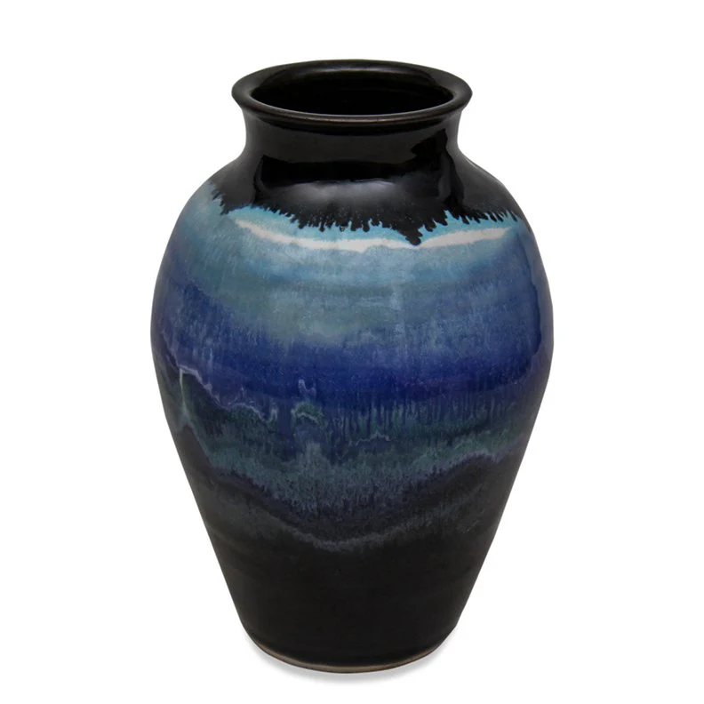 Vintage Signed Drip Swirl Glaze Ceramic Pottery Vase - Image 3