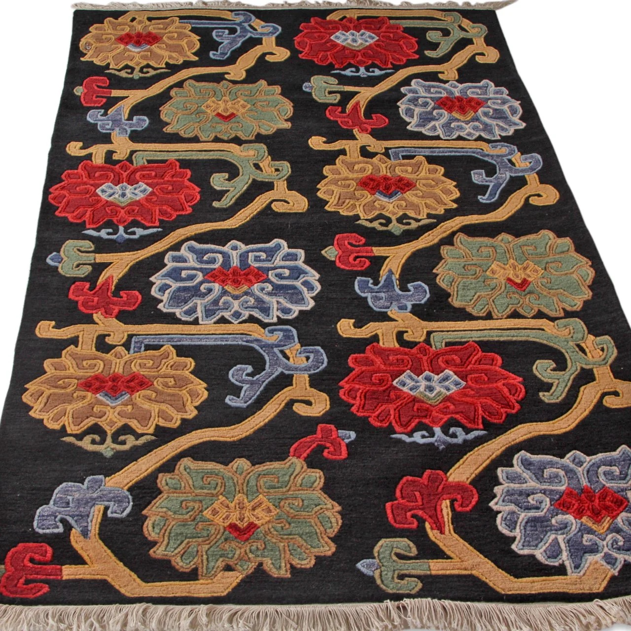 Vintage Tibetan Khaden Carpet (3 ft x 5 ft 1 in) - Image 11