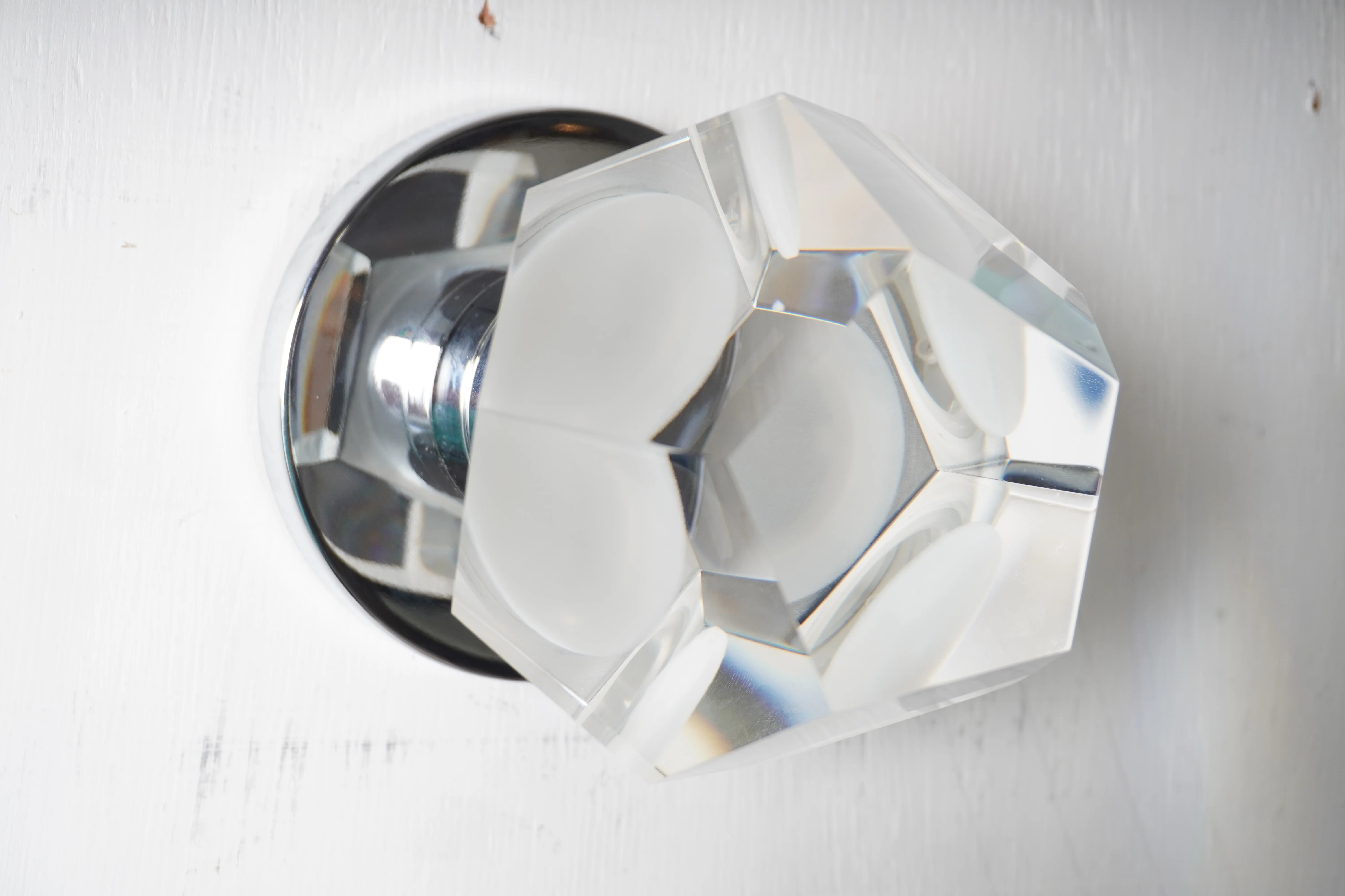 Visual Comfort Space Age Glass Sconce with Chrome Base (5 Available) - Image 4